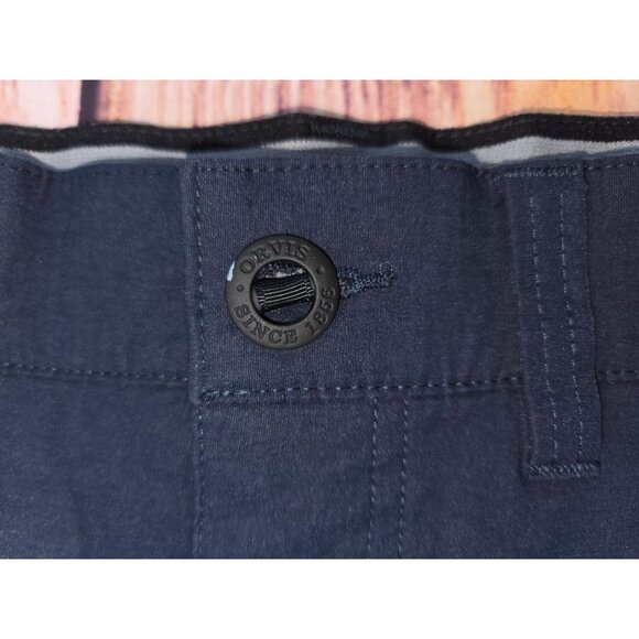 Orvis Mens Navy Stretch Water-Repellent Pants 32x29 Nylon Blend - Picture 7 of 10